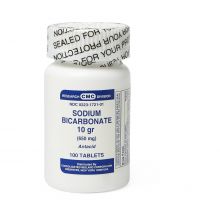 Sodium Bicarbonate, 10 g (650 mg) Tablet, 100/Bottle