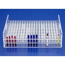 Stacking Test Tube Rack Mitchell Plastics 100 Place 16 mm Tube Size Clear 5-1/2 X 10-1/2 X 11 Inch
