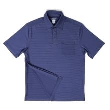 Polo Shirt AuthoredPerfected Polo X-Large Navy / Ensign Blue Stripe 1 Pocket Short Sleeves Male