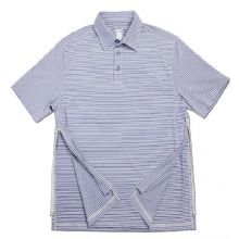 Polo Shirt AuthoredPerfected Polo Small Navy / Khaki Stripe 1 Pocket Short Sleeves Male