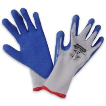 Work Glove NorthFlex Duro Task NF14 Size 9 Cotton / Polyester / Rubber Gray / Blue Wrist Length Knit Cuff