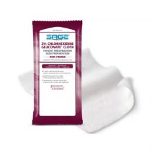 Skin Prep Wipe Sage 6 per Pack Soft Pack 2% Strength CHG NonSterile