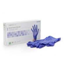 Exam Glove McKesson Confiderm® 3.0 Medium NonSterile Nitrile Standard Cuff Length Textured Fingertips Blue Not Chemo Approved BX/100