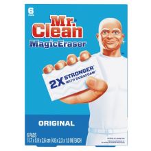 Cleaning Pad Mr. Clean Magic Eraser Original White NonSterile Melamine Foam 1 X 2-3/10 X 4-3/5 Inch Reusable