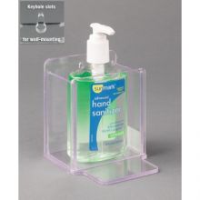 Hand Hygiene Holder Clear PETG Manual 1 Bottle Wall Mount