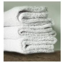 Hand Washcloth White Cotton/Polyester 12x12"