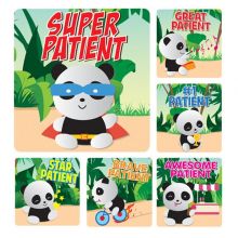 Stickers 2.5 in x 2.5 in Panda Patient 100/Rl