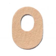 C-2 Bunion Shields, 1/16" Thickness, 70% Wool and 30% Rayon Orthopedic Felt, Tan, with Adhesive, 2.1875" x 1.625", 100/Bag