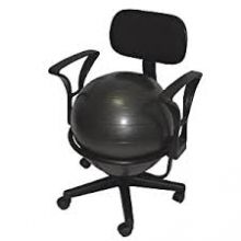 CanDo 30-1791 Mobile Metal Ball Chair with 22" Ball with Back and Arms