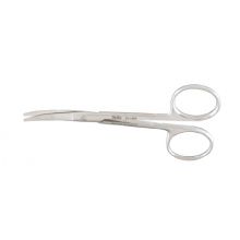 Iris Scissors Miltex Knapp 4 Inch Length OR Grade German Stainless Steel NonSterile Finger Ring Handle Curved Blade Blunt Tip / Blunt Tip