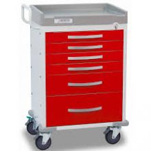 Detecto RC33669RED Rescue Series ER Medical Cart-5 Red Drawers