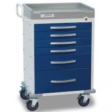 Detecto RC333369BLU Rescue Anesthesiology Medical Cart-6 Blue Drawers
