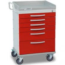 Detecto WC333369RED Whisper Series ER Medical Cart-6 Red Drawers