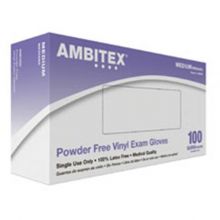 Gloves Exam Ambitex Powder-Free Vinyl Latex-Free Medium Clear 100/Bx, 10 BX/CA