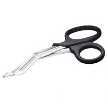 Trauma Scissors MooreBrand Medicut Black 7-1/4 Inch Length Stainless Steel / Plastic Finger Ring Handle Angled