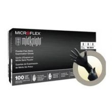 Gloves Exam MidKnight Powder-Free Nitrile 9.5 in Medium Black 100/Bx