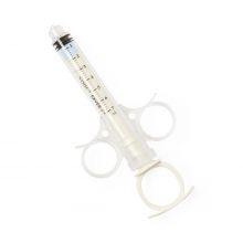 Angiographic High-Pressure Control Syringe with Thumb-Ring Plunger and Finger Ring, Fixed Male Luer Lock, 7 mL