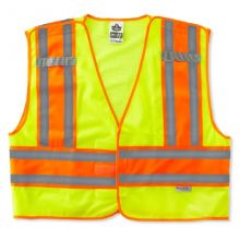 Safety Vest GloWear 8245PSV Large / X-Large Lime / Orange 2 Pockets Unisex