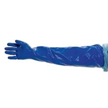 Utility Glove Extended Sleeve Large Nitrile Blue 24 Inch Elastic Cuff NonSterile