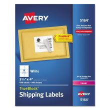 TrueBlock Shipping Labels, Laser, 3-1/3" x 4", White, 6 Labels / Sheet