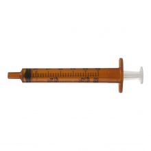 Tip Cap Oral Syringe, Amber, 1 mL