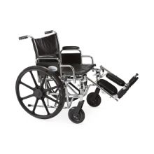 300-lb. Capacity Wheelchair with Desk-Length Arms, Elevated Leg Rests, Chrome Finish, 18" x 16"