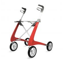 Carbon Fiber Rollator with 18.5" W x 24" H Comfort Seat, Red