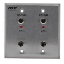 Nurse Call Patient Station, Crest Replacement for Executone, Dual 1/4" Receptacle, 2-Gang