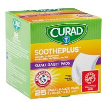 CURAD SoothePlus 2" x 2" Gauze Pad, 25/Box
