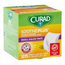 CURAD SoothePlus 2" x 2" Gauze Pad, 25/Box, CUR202225AHH