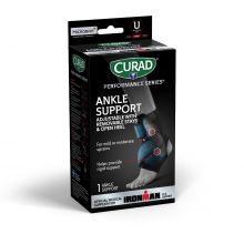 CURAD Performance Series IRONMAN Ankle Support with Stays, Black, Universal Size, CURIM26800HH