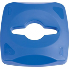 Combo Lid, f/Recycling Containers, 16"x16"x3-1/4", Blue