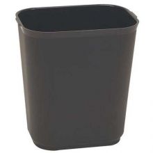 7 gal. Fiberglass Rectangular Trash Can, Black