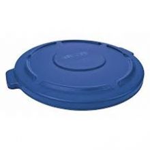 Brute Trash Can Top, Flat, Snap-On Closure, Blue