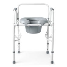 Padded Steel Drop-Arm Commode, 350 lb. Weight Capacity