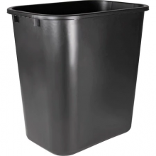 Wastebasket, Rectangular, 28 Qrt, 15"x10-1/4"x15", BK