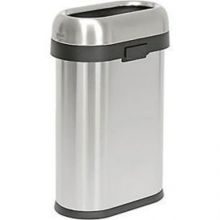 Simplehuman® Stainless Steel Slim Oval Open Top Trash Can, 13 Gallon