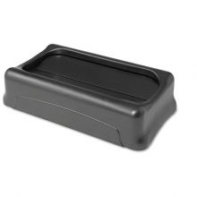 Swing Top Lid for Slim Jim Waste Containers, Plastic, Black
