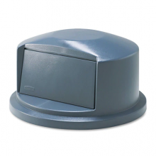 Dome Top Swing Door Lid for 32 gal Waste Containers, Plastic, Gray