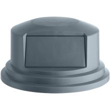 Round BRUTE Dome Top Lid for 55 gal Waste Containers, 27.25" Dia, Gray