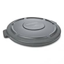 Round Flat Top Lid, for 32gal Round BRUTE Containers, 22.25" dia, Gray