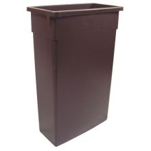 23 gal. Plastic Rectangular Trash Can, Brown
