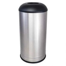 18 gal. Stainless Steel Round Trash Can, Silver