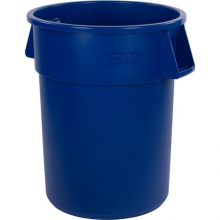 Plastic Trash Can with Lid Dolly - 55 Gallon Blue