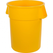 Plastic Trash Can with Lid Dolly - 55 Gallon Yellow