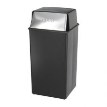 Safco 9895 Black Reflections By Safco Push Top Receptacle- 36-Gallon