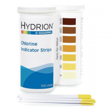 Test Strips, Detects Free Chlorine, 1/4" W