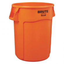 44 gal. Plastic Round Trash Can, Orange