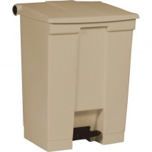 Waste Container, Step-on, 18 Gal, 9-7/8"x14-7/8"x26-1/2", Beige