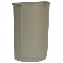21 gal. LLDPE Half-Round Trash Can, Beige